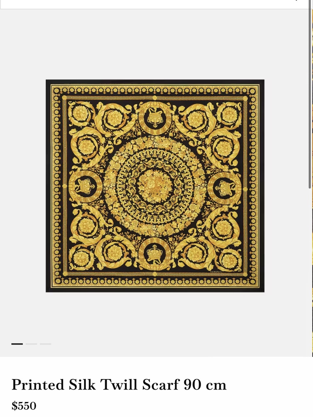 AUTH VERSACE Silk scarf